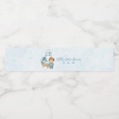 Schattige Boy Blue Nursery Baby shower Waterfles Etiket (Enkel label)