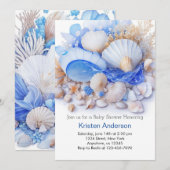 Schattige Boy Blue Onder het Zeeen Baby shower Kaart (Voorkant / Achterkant)