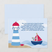 Schattige Boy Elephant Sailor baby shower Boekkaar Uitnodiging Briefkaart (Voorkant / Achterkant)