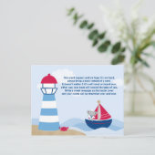 Schattige Boy Elephant Sailor baby shower Boekkaar Uitnodiging Briefkaart (Staand voorkant)