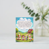 Schattige Boy Farm Animals Baby shower Dank u wel Informatiekaartje (Staand voorkant)