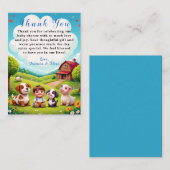Schattige Boy Farm Animals Baby shower Dank u wel Informatiekaartje (Voorkant / Achterkant)