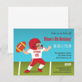 Schattige Boy Football Verjaardagsfeestje Uitnodig Kaart (Voorkant / Achterkant)