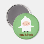 Schattige Boy in Sheet Ghost Kostuum Magneet (Voorkant / Achterkant)