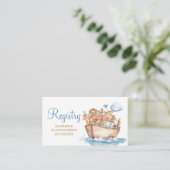 Schattige Boy Noah's Ark Animal Baby shower Regist Informatiekaartje (Staand voorkant)