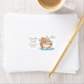 Schattige Boy Noah's Ark Baby shower Adres Etiket (Insitu)