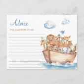 Schattige Boy Noah's Ark Baby shower Advies voor m Informatiekaartje (Voorkant)