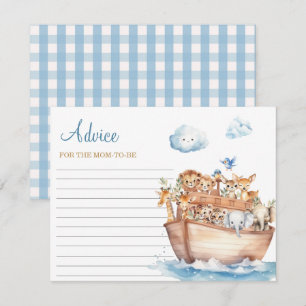 Schattige Boy Noah's Ark Baby shower Advies voor m Informatiekaartje