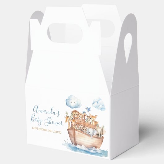 Schattige Boy Noah's Ark Baby shower Bedankdoosjes (Geopend)