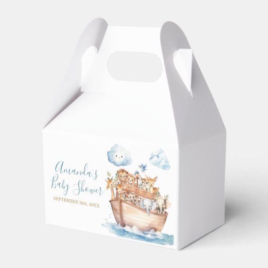 Schattige Boy Noah's Ark Baby shower Bedankdoosjes (Voorkant Zijde)