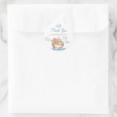 Schattige Boy Noah's Ark Baby shower Bedankt Ronde Sticker (Tas)