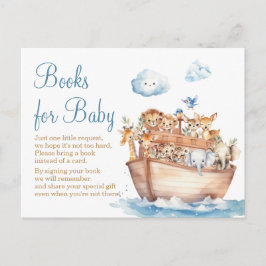 Schattige Boy Noah's Ark Baby shower Boeken voor B Briefkaart