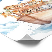 Schattige Boy Noah's Ark Baby shower gastenboek Poster (Hoek)