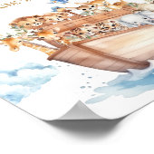 Schattige Boy Noah's Ark Baby shower geeft de voor Poster (Hoek)