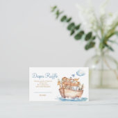 Schattige Boy Noah's Ark Baby shower Luier Raffle Informatiekaartje (Staand voorkant)