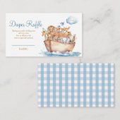 Schattige Boy Noah's Ark Baby shower Luier Raffle Informatiekaartje (Voorkant / Achterkant)