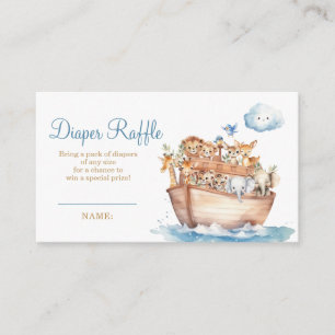 Schattige Boy Noah's Ark Baby shower Luier Raffle Informatiekaartje