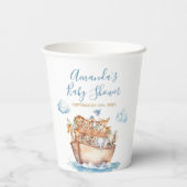 Schattige Boy Noah's Ark Baby shower Papieren Bekers (Achterkant)