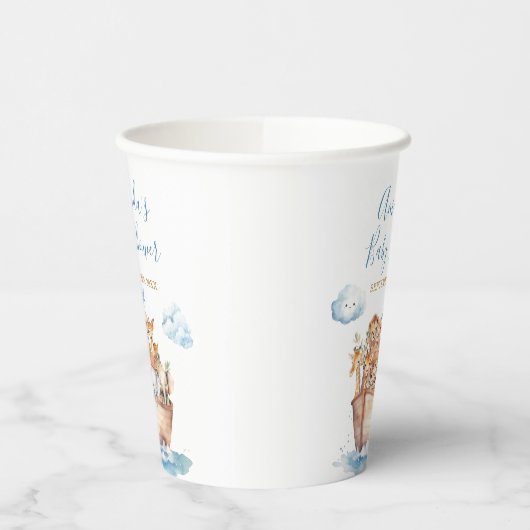 Schattige Boy Noah's Ark Baby shower Papieren Bekers (Links)