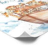Schattige Boy Noah's Ark Baby shower Wenst voor Ba Poster (Hoek)