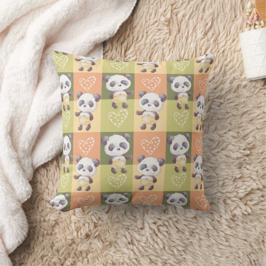 Schattige Boy Panda Beer Kussen (Deken)