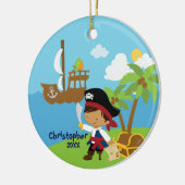 Schattige Boy Pirate Kerst Ornament (Links)