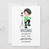 Schattige Boy Rock Star Verjaardagsfeest Foto Kaart (Voorkant)