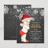 Schattige Boy Santa Baby Snowflake Baby shower Kaart (Voorkant / Achterkant)