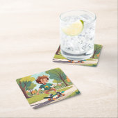 Schattige Boy Skateboarden Onderzetter Set (Insitu)