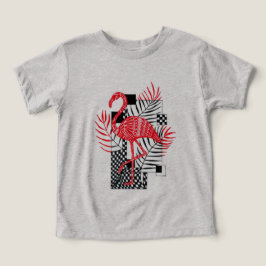 Schattige Boy T-shirt Rood Flamingo Print
