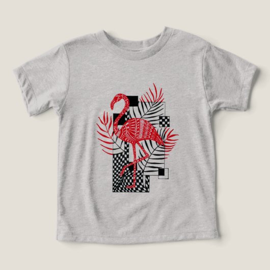 Schattige Boy T-shirt Rood Flamingo Print (Design voorkant)