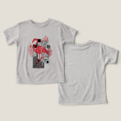 Schattige Boy T-shirt Rood Flamingo Print (Ontwerp Voorkant & Achterkant)