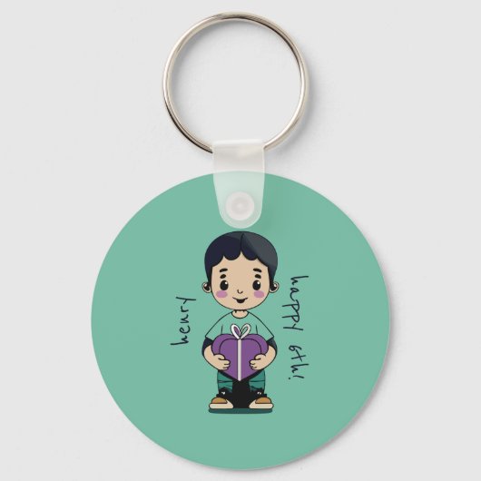 Schattige Boy Tas Sleutelhanger (Voorkant)