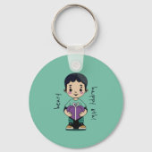 Schattige Boy Tas Sleutelhanger (Achterkant)