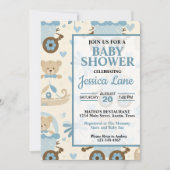 Schattige Boy Teddy Bear Baby shower Kaart (Voorkant)