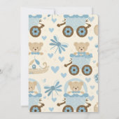 Schattige Boy Teddy Bear Baby shower Kaart (Achterkant)
