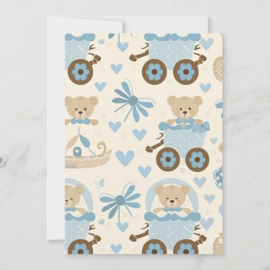Schattige Boy Teddy Bear Baby shower Kaart (Achterkant)