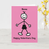 Schattige Boy Valentijnsdag Kaart (Gele Bloem)