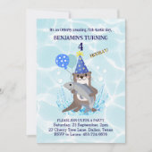 Schattige Boys Blue Water Zee Otter Verjaardagsuit Kaart (Voorkant)