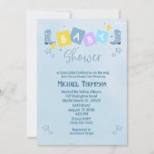 Schattige Boys Cowboy Baby shower Invitation Kaart (Voorkant)
