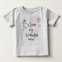 Schattige Boys Ik hou van mijn opa Baby T-shirt