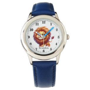 Schattige Boys Lion Naam toevoegen Horloge