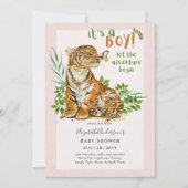Schattige BOYS Tiger Baby shower nodigt uit Kaart (Voorkant)