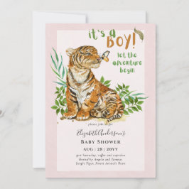 Schattige BOYS Tiger Baby shower nodigt uit Kaart