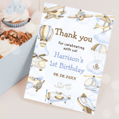 Schattige Boy's Vliegtuig Thema Bedankkaart