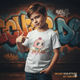 Schattige Boze Baby "Laat Me Met Rust" Graffiti Ki T-shirt