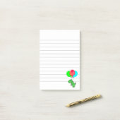 Schattige boze Dino die vliegt met feestballonnen  Post-it® Notes (Op bureau)