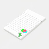 Schattige boze Dino die vliegt met feestballonnen  Post-it® Notes (Schuin)