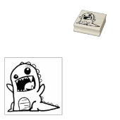 Schattige boze dinosaurus cartoon rubberstempel (Gestempeld)