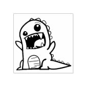 Schattige boze dinosaurus cartoon rubberstempel (Afrduk)